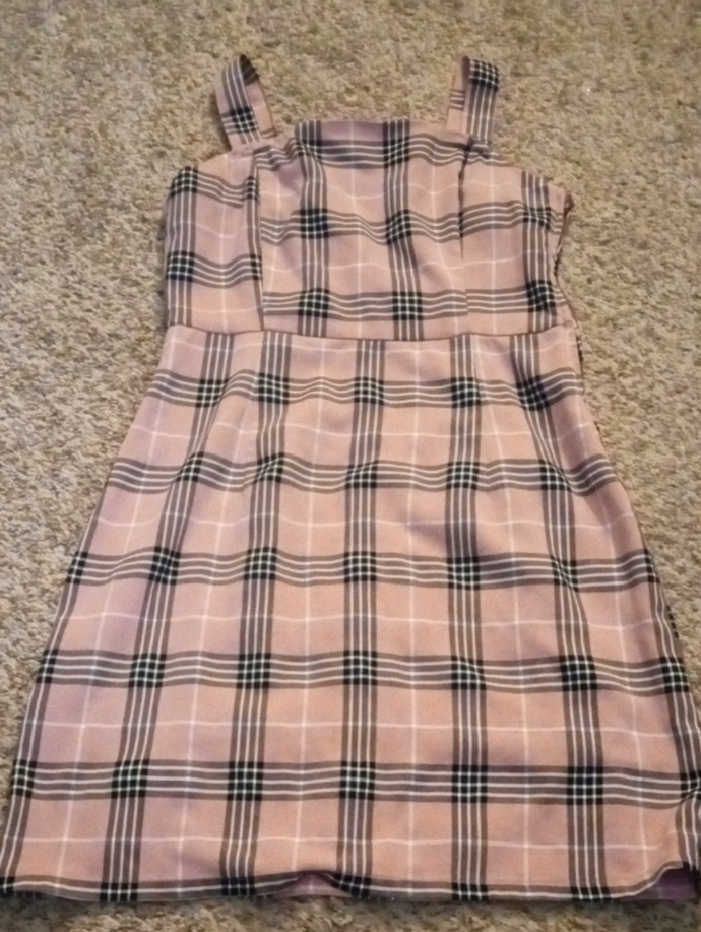 Girls Pink Plaid Sleeveless Dress